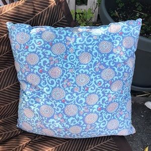 SOLD Anthropologie pillow blue red swirls